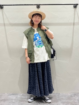 「アイテム（ベスト）」を使った、mocoさん（レディース・165cm・40代）の夏コーディネート