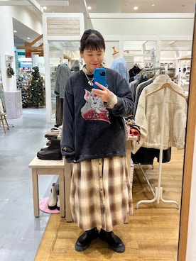 「アイテム（シャツワンピース）」を使った、mocoさん（レディース・165cm）の秋コーディネート