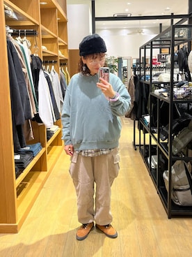 「BAYFLOW（ベイフロー）の[ヒップまでカバーできる]アソートチェックBIGシャツ（シャツ/ブラウス）」を使った、mocoさん（レディース・165cm）の秋コーディネート