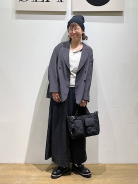 「BAYFLOW（ベイフロー）のアイテム（帽子）」を使った、mocoさん（レディース・165cm）の秋コーディネート