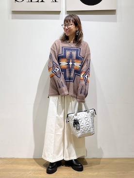 「PENDLETON（ペンドルトン）のアイテム」を使った、mocoさん（レディース・165cm）の秋コーディネート