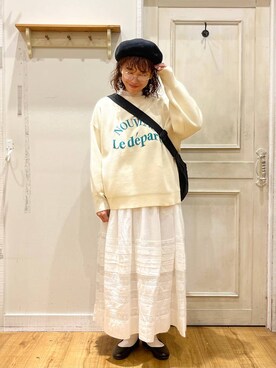「アイテム（帽子）」を使った、mocoさん（レディース・165cm・30代）の秋コーディネート