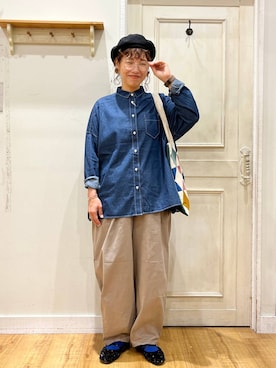 「アイテム（帽子）」を使った、mocoさん（レディース・165cm・30代）の秋コーディネート