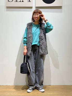 「アイテム（アクセサリー）」を使った、mocoさん（レディース・165cm・30代）の秋コーディネート