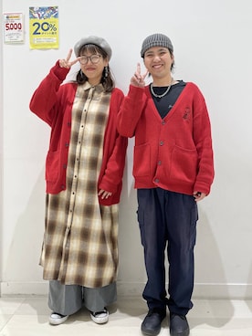 「アイテム（シャツワンピース）」を使った、mocoさん（レディース・165cm）の秋コーディネート