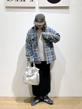 「アイテム（帽子）」を使った、mocoさん（レディース・165cm・40代）の秋コーディネート