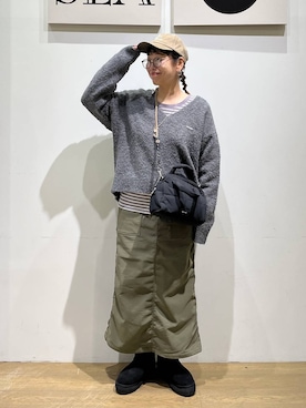 「アイテム（帽子）」を使った、mocoさん（レディース・165cm・30代）の冬コーディネート