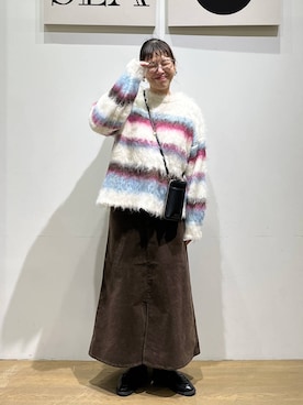 「アイテム（財布）」を使った、mocoさん（レディース・165cm）の冬コーディネート