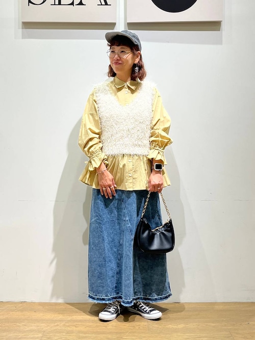 a^-^y ウエストギャザージャンパースカート 定価2.5万円 低身長さん向けサイズあり】イージージョーゼット前後2WAY