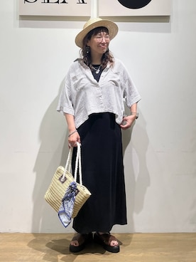 「BAYFLOW（ベイフロー）のアイテム」を使った、mocoさん（レディース・165cm）の夏コーディネート