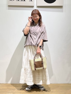 「BAYFLOW（ベイフロー）のアイテム（バッグ）」を使った、mocoさん（レディース・165cm）の春コーディネート