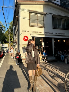 「MOUSSY（マウジー）のアイテム（ライダースジャケット）」を使った、mさん（レディース・165cm）の秋コーディネート