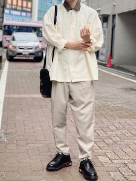 「SAINT LAURENT PARIS（サンローランパリ）のアイテム（バッグ）」を使った、京極さん（メンズ・170cm）の夏コーディネート