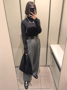 「H&M（エイチ・アンド・エム）のアイテム（ローファー）」を使った、＊ さきっちょ ＊さん（レディース・159cm）の秋コーディネート