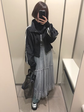 「アイテム（マウンテンパーカー）」を使った、＊ さきっちょ ＊さん（レディース・159cm）の秋コーディネート