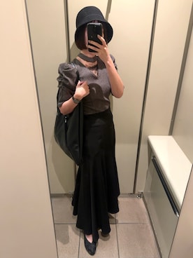 「スカートコーデ」｜「アイテム（バレエシューズ）」を使った、＊ さきっちょ ＊さん（レディース・159cm）の秋コーディネート