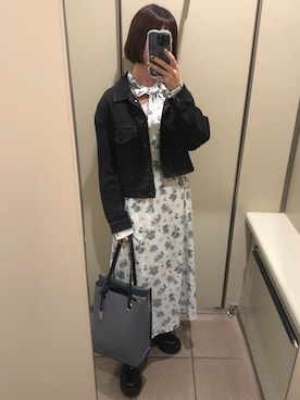 「アイテム（デニムジャケット）」を使った、＊ さきっちょ ＊さん（レディース・159cm）の秋コーディネート