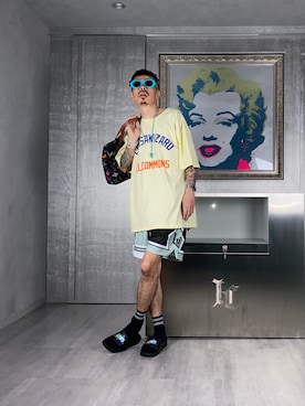 「STORES.jp（ストアーズドットジェーピー）のアイテム（アクセサリー）」を使った、PUBLICATIONさん（メンズ・168cm）の夏コーディネート