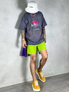 「STORES.jp（ストアーズドットジェーピー）のアイテム（スマホグッズ）」を使った、PUBLICATIONさん（メンズ・168cm）の夏コーディネート