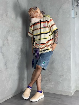 「STORES.jp（ストアーズドットジェーピー）のアイテム（アクセサリー）」を使った、PUBLICATIONさん（メンズ・168cm）の夏コーディネート