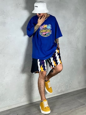 「STORES.jp（ストアーズドットジェーピー）のアイテム（スマホグッズ）」を使った、PUBLICATIONさん（メンズ・168cm）の夏コーディネート