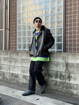 「サイドゴアブーツ」｜PUBLICATIONさん（メンズ・168cm）の冬コーディネート