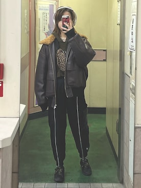 「THROW by SLY（スローバイスライ）のアイテム（ジャケット/アウター）」を使った、ｋａｐａｒｉさん（レディース・154cm）の冬コーディネート