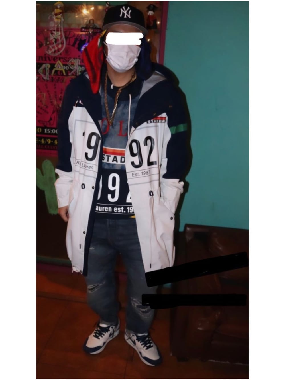 「春コーデ、休日スタイル、ootd、ラフ、ストリート、スニーカーコーデ、Polo Ralph Lauren、オトナカジュアル、ビッグシルエット、オーバーサイズ、streetstyle、street、デニム、キャップ、いいね、save、フォローお願いします🤑」｜「POLO RALPH LAURENのアイテム（パーカー、ブルー系）」を使った、mtnbさん（メンズ・170cm）の春コーディネートの1枚目の写真
