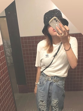 「リーバイス」｜momonaさん（レディース・160cm）の夏コーディネート