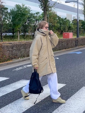 「モンスターパーカー」｜「アイテム（スウェットパンツ）」を使った、saori shikiさん（レディース・158cm）の冬コーディネート