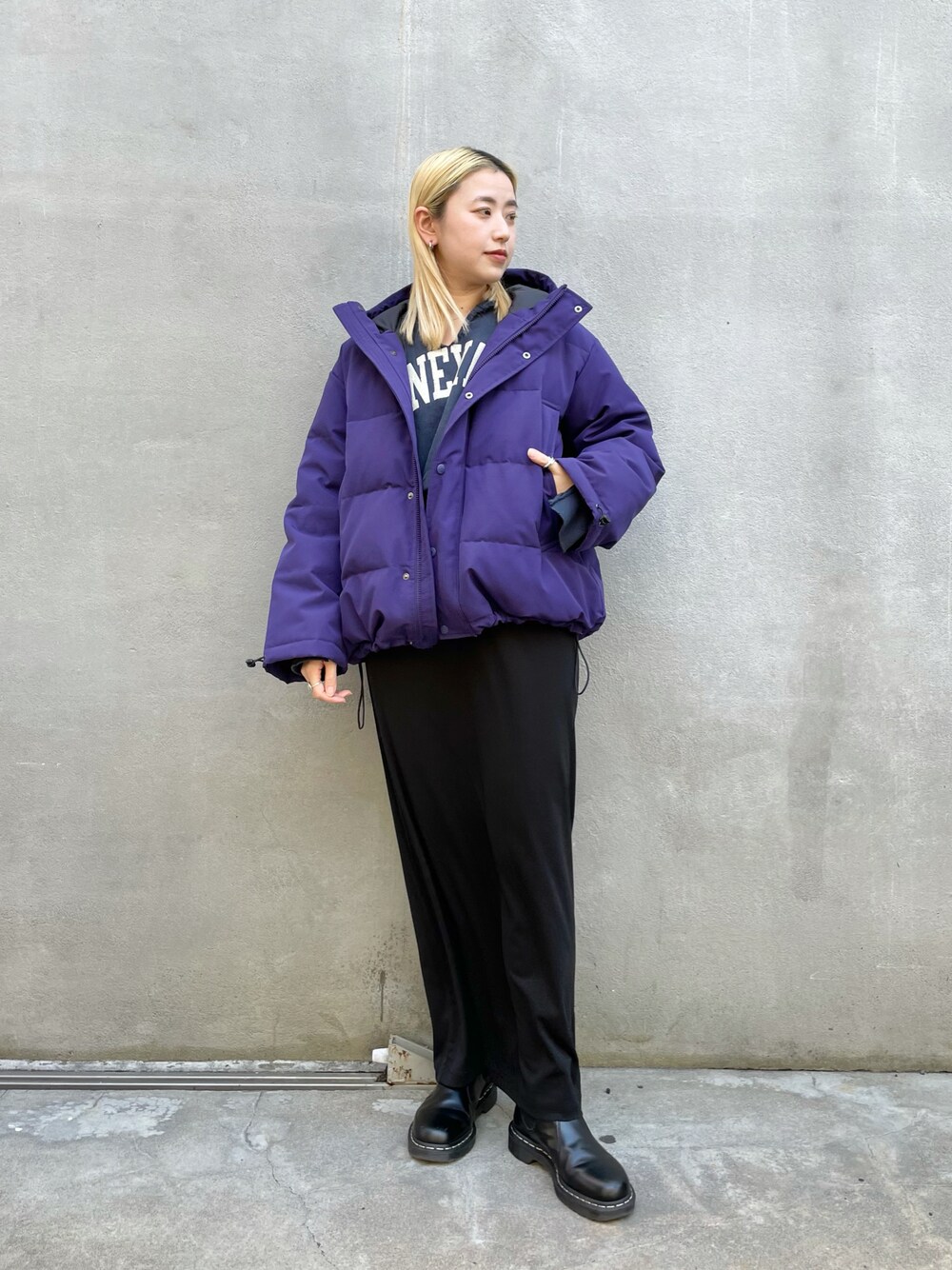 紫ダウン LIMONTA THERMORE SHORT BZ/リモンタサーモアショートブルゾン（中綿