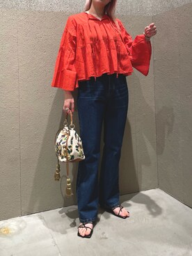 「フレアデニム」｜saori shikiさん（レディース・158cm）の春コーディネート