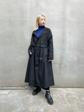「秋トレンド2021」｜「アイテム（トレンチコート）」を使った、saori shikiさん（レディース・158cm）の秋コーディネート