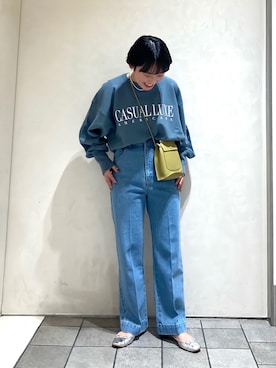 「Americana」｜「アイテム（デニムパンツ）」を使った、Yuさん（レディース・151cm）の冬コーディネート