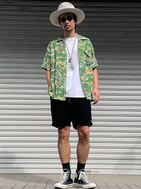 「アイテム（ハット、ホワイト系）」を使った、SCGさん（メンズ・178cm）の夏コーディネート