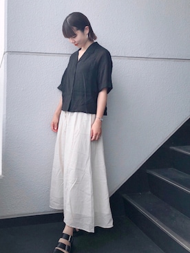 「SILVER BULLET（シルバーバレット）のアイテム（ピアス（両耳用））」を使った、nun.さん（レディース・164cm）の夏コーディネート