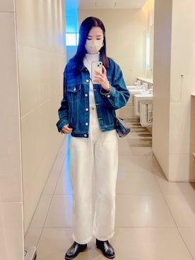 「classicalelf（クラシカルエルフ）のアイテム（デニムジャケット）」を使った、nun.さん（レディース・164cm）の冬コーディネート