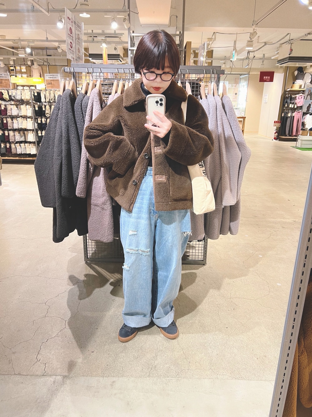 アローズ ボア×フェイクムートン リバーシブルブルゾン -2WAY-