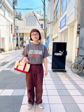 「アイテム（スリッポン）」を使った、mmmさん（レディース・160cm）の秋コーディネート