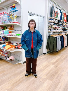 「アイテム（デニムジャケット）」を使った、mmmさん（レディース・160cm）の秋コーディネート