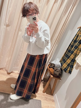 「秋色コーデ」｜「アイテム（スウェット）」を使った、mmmさん（レディース・157cm）の秋コーディネート