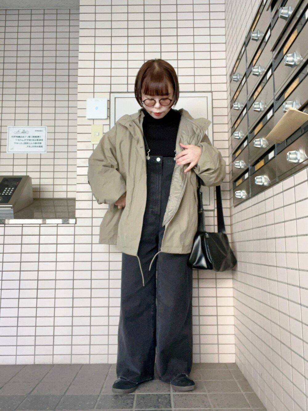 「フリークスストア(FREAK'S STORE)、UNIQLO、KBF、kbf_ootd、adidas、samba、Ray BEAMS、お出かけコーデ、シンプルスタイル、おしゃれさんと繋がりたい、いいね、save、フォローお願いします🤑、ミニボブ、骨格ストレート」｜「FREAK'S STOREの限定展開　M65 ショート ライナー モッズ セット コ－ト（3WAY/ショートモッズコート/キルトライナー）（モッズコート、ベージュ系）」を使った、mmmさん（レディース・160cm）の春コーディネートの1枚目の写真