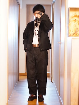 「アイテム（財布/小物）」を使った、dosei72_モノトーンおじさんさん（メンズ・168cm・30代）の秋コーディネート