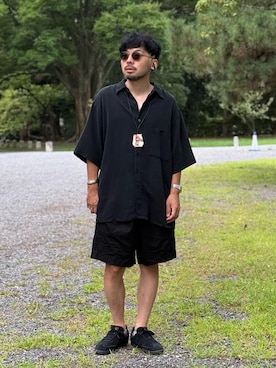 「adidas（アディダス）のサンバ OG / Samba OG Shoes / アディダスオリジナルス adidas Originals（スニーカー、ブラック系）」を使った、dosei_モノトーンコーデさん（メンズ・168cm）の夏コーディネート
