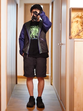 「アイテム（ナイロンジャケット）」を使った、dosei72_モノトーンおじさんさん（メンズ・168cm）の秋コーディネート