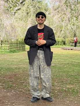 「BEAMS HEART（ビームスハート）のアイテム」を使った、dosei_モノトーンコーデさん（メンズ・168cm）の春コーディネート