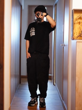 「アイテム（ニットキャップ/ビーニー）」を使った、dosei72_モノトーンおじさんさん（メンズ・168cm・30代）の秋コーディネート