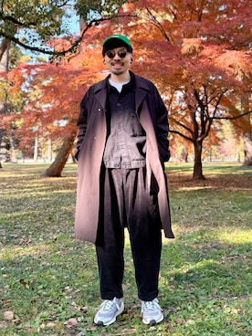 「アイテム（ブラック系）」を使った、dosei72_モノトーンおじさんさん（メンズ・168cm）の冬コーディネート