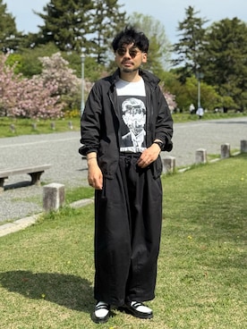 「アイテム（その他アウター）」を使った、dosei_モノトーンコーデさん（メンズ・168cm）の春コーディネート