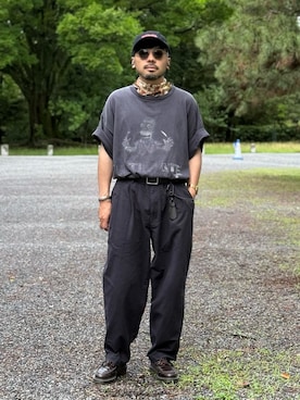 「BEAMS（ビームス）のアイテム」を使った、dosei_モノトーンコーデさん（メンズ・168cm）の夏コーディネート